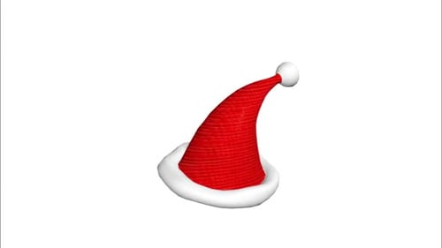 Rotating 3D Santa Hat for Christmas Holiday Videos