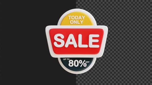 Animated 3D Sale Discount Badge
