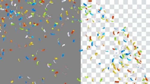 3D-анимация фильма «Создайте праздничную атмосферу с помощью конфетти справа» | Alpha Channel