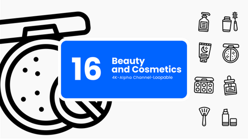 Animated Line Icons for Beauty and Cosmetics