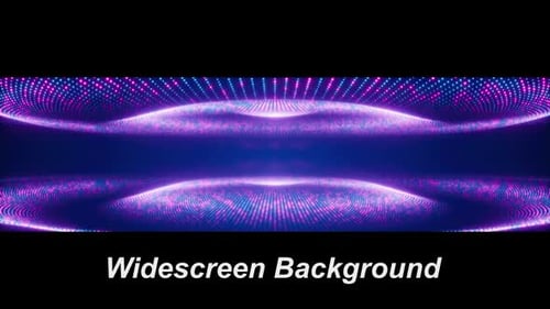 Abstract Pink and Blue Particle Wave Widescreen Loop