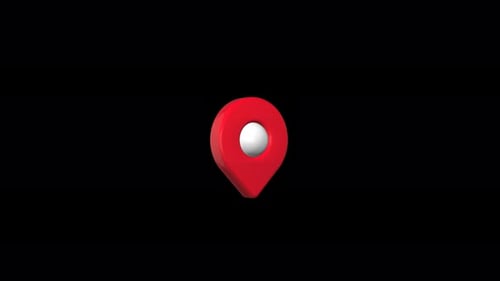 Bouncing 3D Red Location Pin Animation