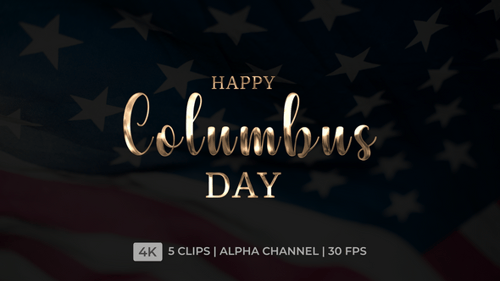 Happy Columbus Day Text Animation