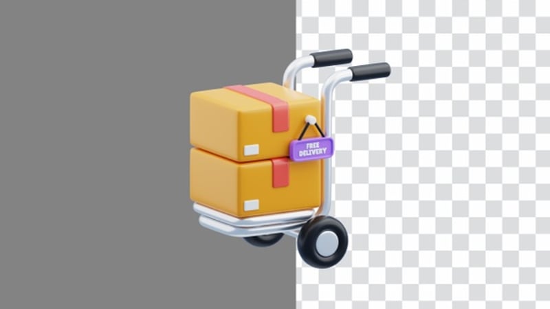Flat Design Free Delivery Truck Animation, Elements Motion Graphics ft ...