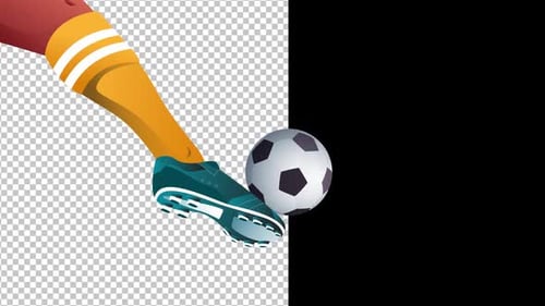 Kick the Football Animation Alpha Channel 1080p
