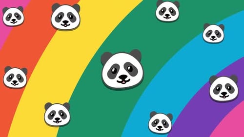 Animated Fluid Rainbow Panda Transition