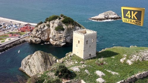 Castle On The Sea Shot From The Air-4