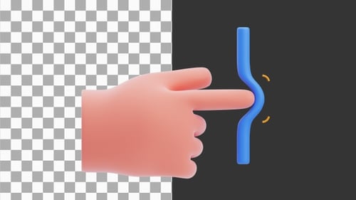 3D Animation of Demonstration of Elasticity with Applied Force | Alpha Channel
