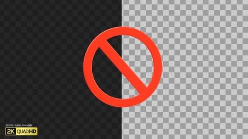 3D No Entry Sign | Alpha Channel