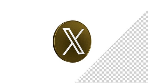 3D Golden Rotating Coin Logo Reveal