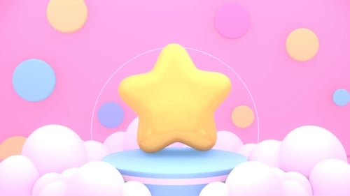 Cute Pastel 3D Star Product Display Animation