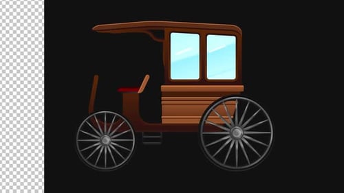 Classic Wooden Carriage Animated Illustration