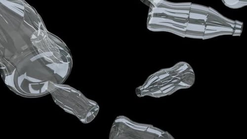 Fluid Transparent Glass Bottles Abstract Swirl Motion