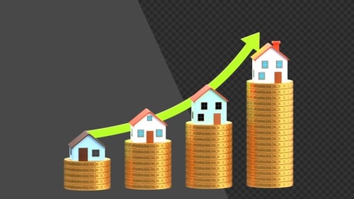 3D Real Estate Market Growth and Investment | Alpha Channel