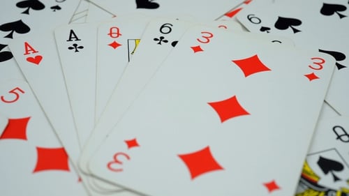 Playing Cards Close Up on Flat Surface