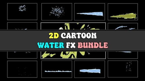Hand-Drawn Cartoon Water Splash and Stream Effects