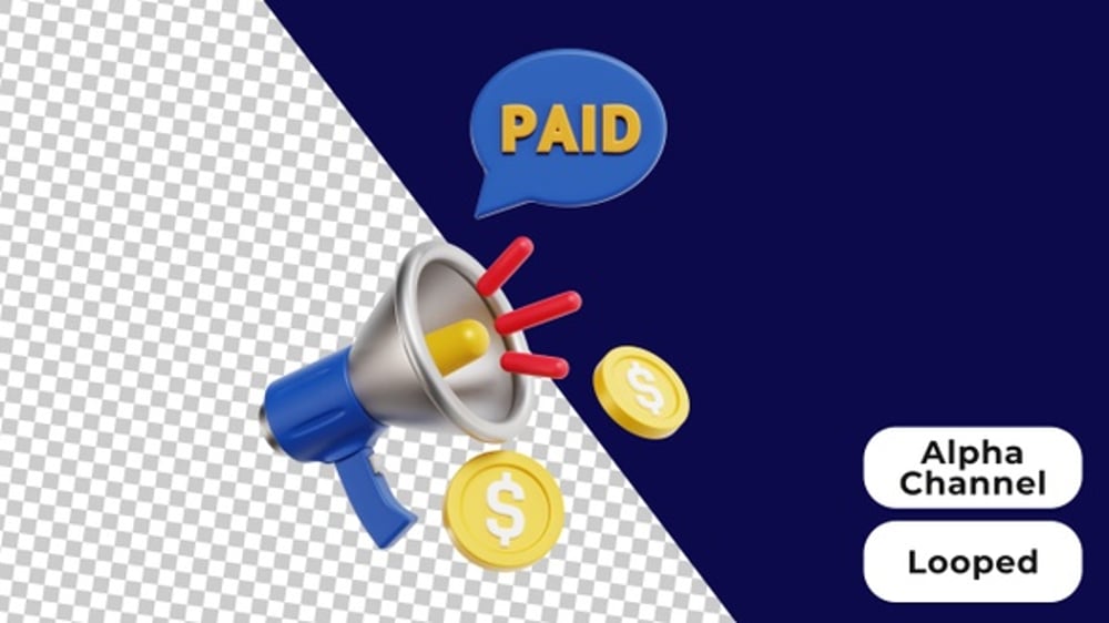 3D Animated Paid Promote | Alpha Channel, Elements Motion Graphics ft ...