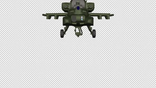 Military Helicopter - Flying Over Screen - II - Alpha Channel