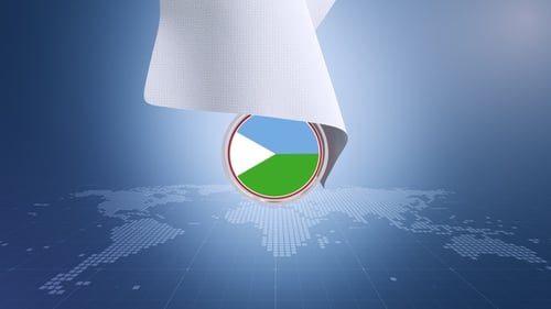 Fluid Cloth Logo Reveal on Digital World Map