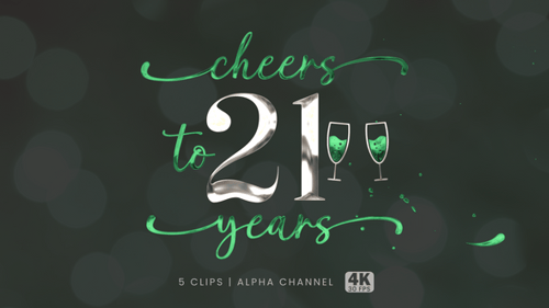 Cheers To 21 Years Text Animation