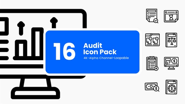 Animated Audit Icon Pack for Financial Data, Elements Motion Graphics ...