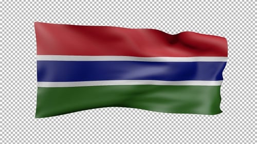Gambia National Flag Waving Animation