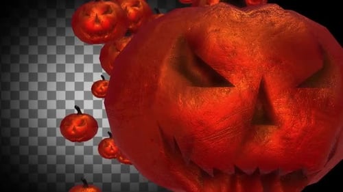Halloween pumpkin floating randomly