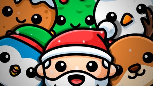 Cute Animated Christmas Characters Seamless Loop Background