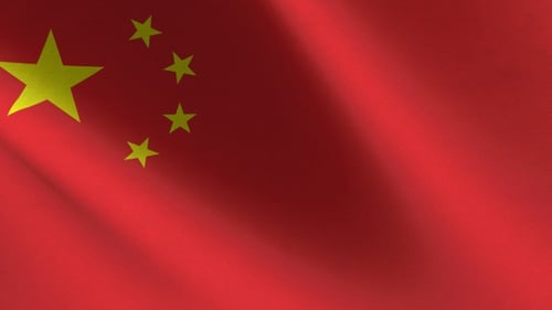 Realistic Waving Chinese Flag Loop Background