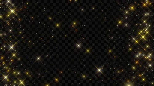 Golden Glitter Particles Shimmering Background Overlay Loop