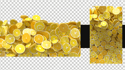 3D Citrus Slices Falling Transition