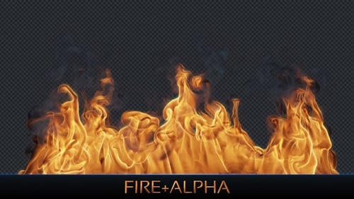 Realistic Fire Flame Loop With Smoke On Transparent Background Overlay Alpha Channel