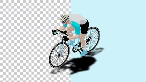 Sky Blue Bicycle Race Ortographic