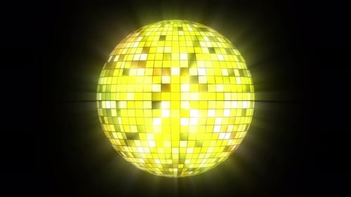 Bright Spinning Disco Ball with Reflective Light Beams