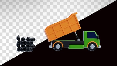 3D Animation of Garbage Truck