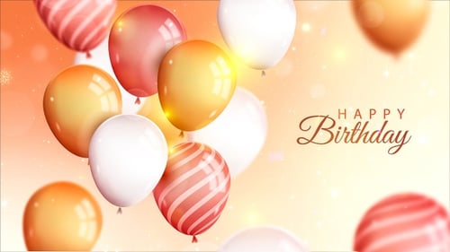 Floating Party Balloons and Sparkling Glitter Celebration Background
