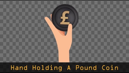 Hand Holding A Pound Coin | Business Icon