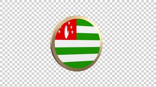 Abkhazia Flag Circle Shape Alpha Loop