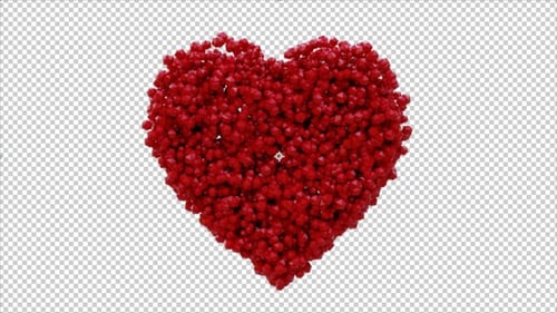 Pulsating Red Geometric Heart Animation