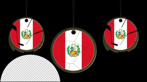 Geometric Peruvian Flag Logo Reveal Hanging Pendant