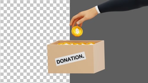 3D Give Money | Alpha Channel