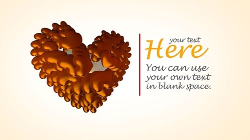 Animated Golden Hearts Form Shape for Text Reveal