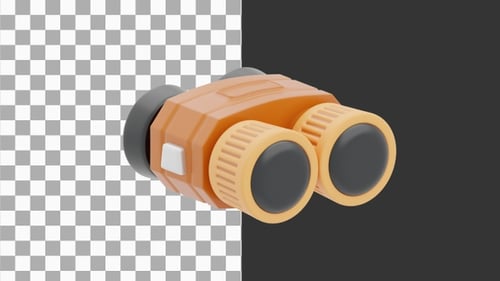 3D-Animation eines hochpräzisen Fernglases für klare Sicht | Alpha Channel
