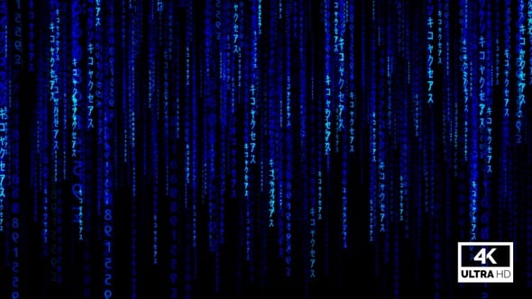 Matrix Rain Code Background Blue Loop V2, Backgrounds Motion Graphics ...