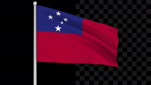 Realistic Samoa Flag Waving Animation