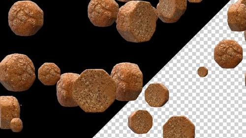 Falling Seeded Biscuits Seamless Loop