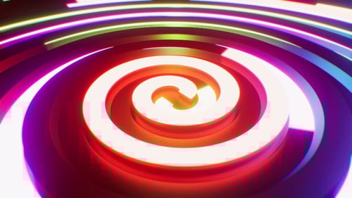 Dynamic Psychedelic Glowing Spiral Neon Tunnel Loop