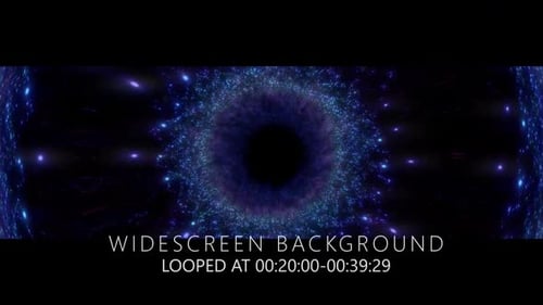 Abstract Looping Blue and Purple Particle Space Tunnel