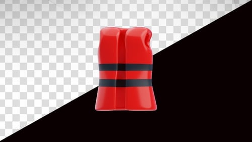 Animation 3D du gilet de sauvetage sur Alpha Channel