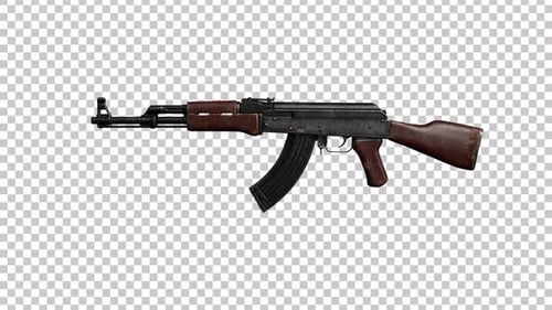 Ak-47 automat With Alpha Channel Loop